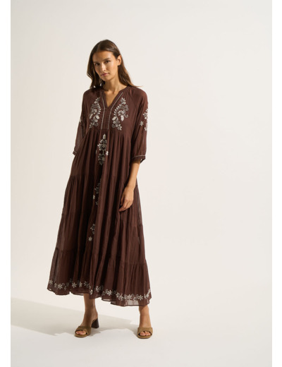 Robe longue oversize brodée