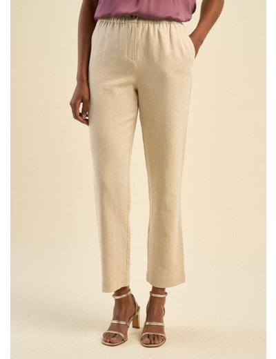 Pantalon 7/8 coton & lin