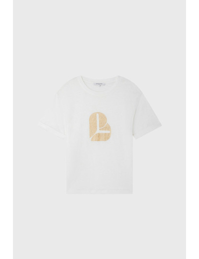 T-shirt en lin logo lurex - MELINE