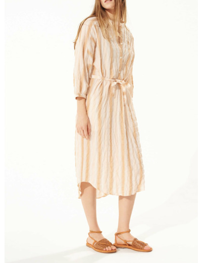 Robe rayures orangees
