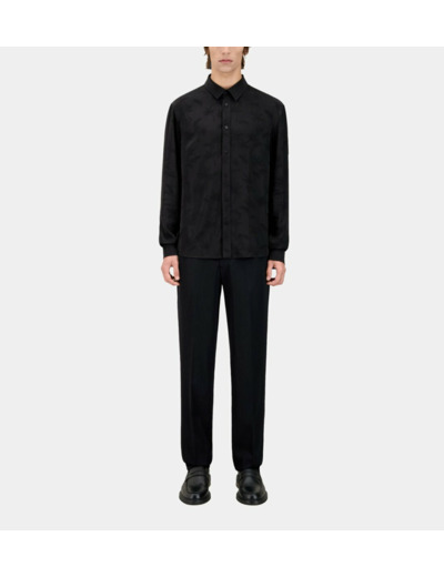 Chemise Jacquard Noire À Palmiers black