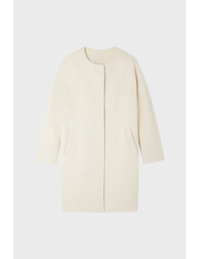 Manteau écru à col rond - NOZAH
