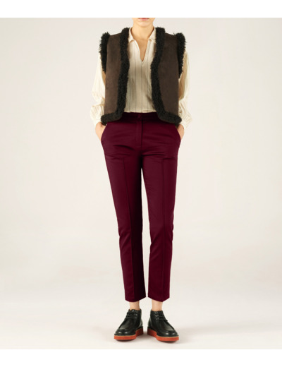 Pantalon droit bordeaux