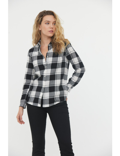Chemise en flanelle à carreaux noir et blanc
