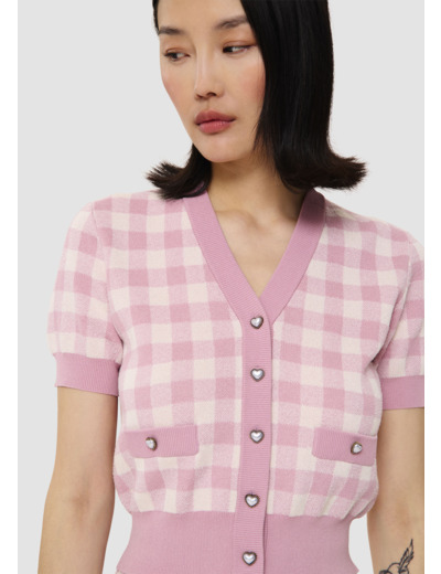 Gilet Gavril rose en vichy