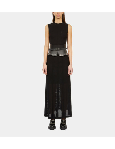 Robe Longue Noire En Maille Ajourée black