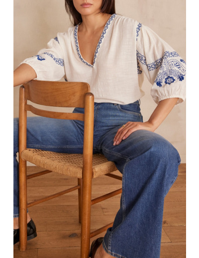 Blouse SALLY en coton brodée
