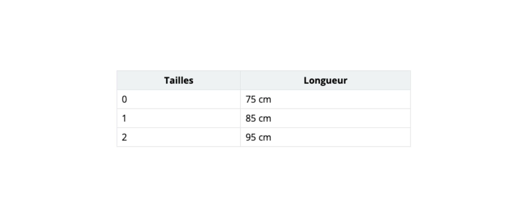 Guide des tailles Ceintures