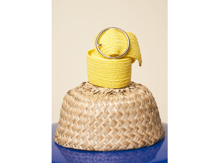 Ceinture tressée en raphia