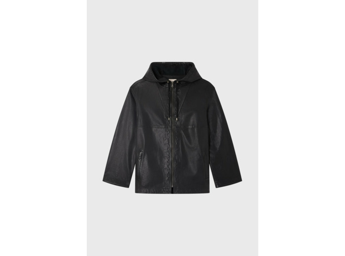 Blouson en cuir à capuche - JANICE