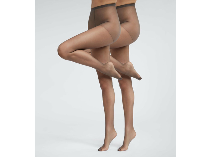 Lot de 2 collants transparents en Lycra renforcé Gris Ultra Resist