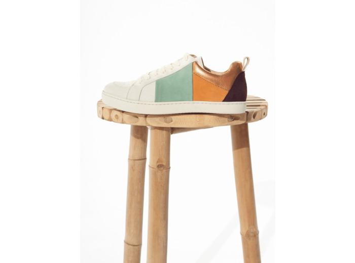 Tennis ivoire multicolore