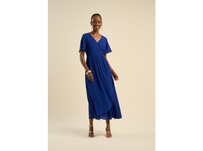 Robe longue fluide à volant