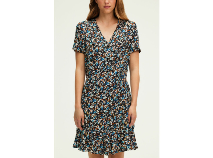 Robe courte cintrée à fleurs - SABRIA