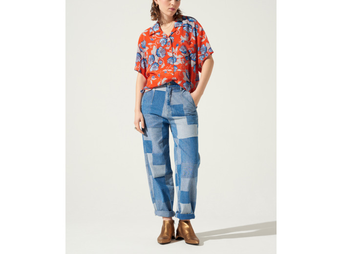 Chemise bouquet rouge