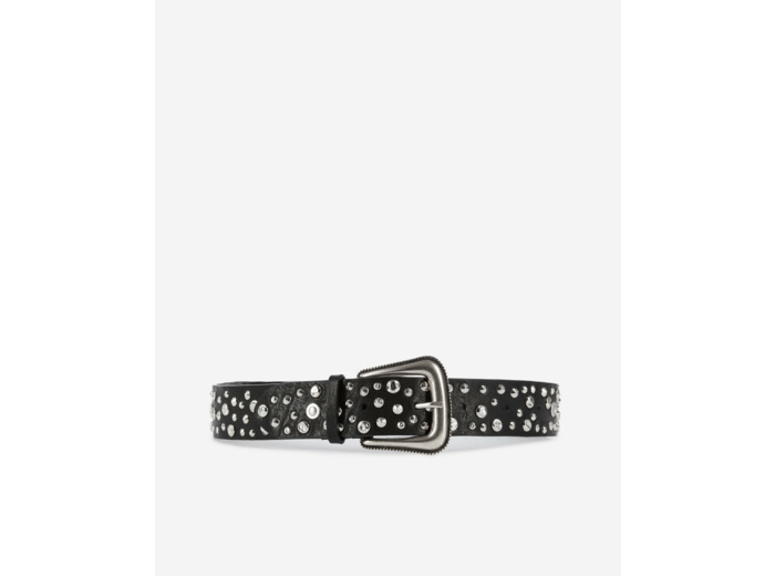 Ceinture Cloutée En Cuir Noir black
