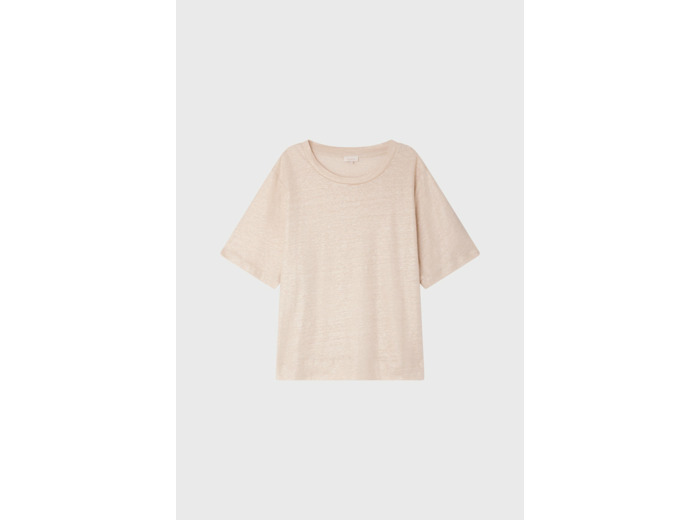 T-shirt manches courtes en lin doré - AMINA