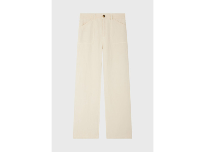 Pantalon large en lin mélangé - CELESTE