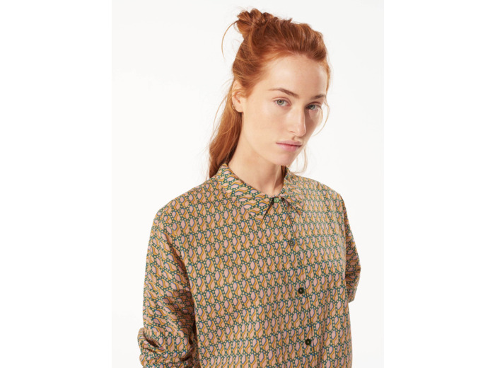 Chemise rose / moutarde