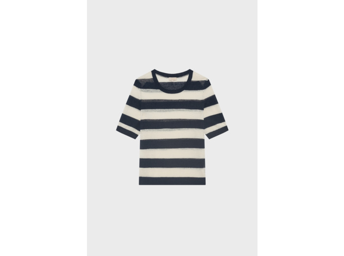 Pull fin à larges rayures et lurex - JUNY