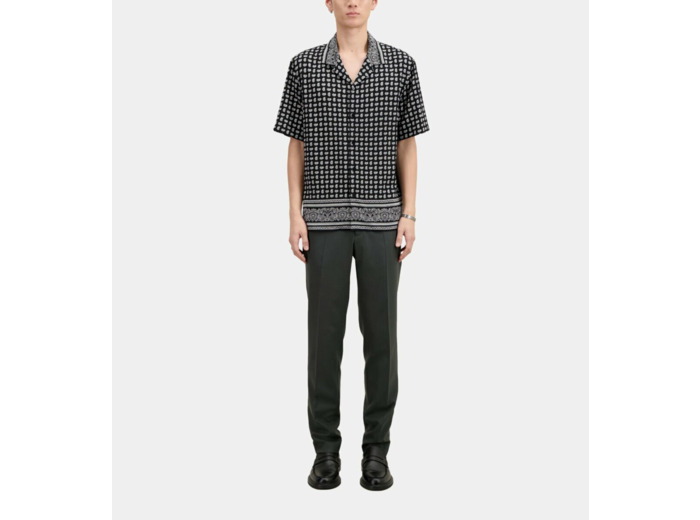 Chemise A Manches Courtes Col Requin black white