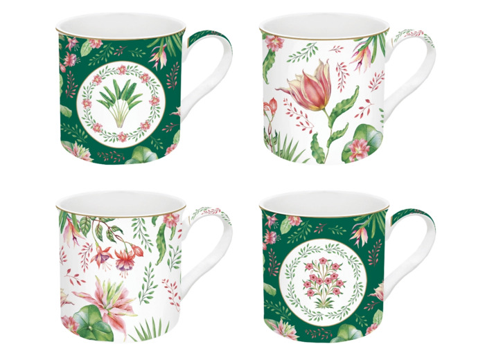 BOTANIC CHIC Coffret 4 mugs 30cl