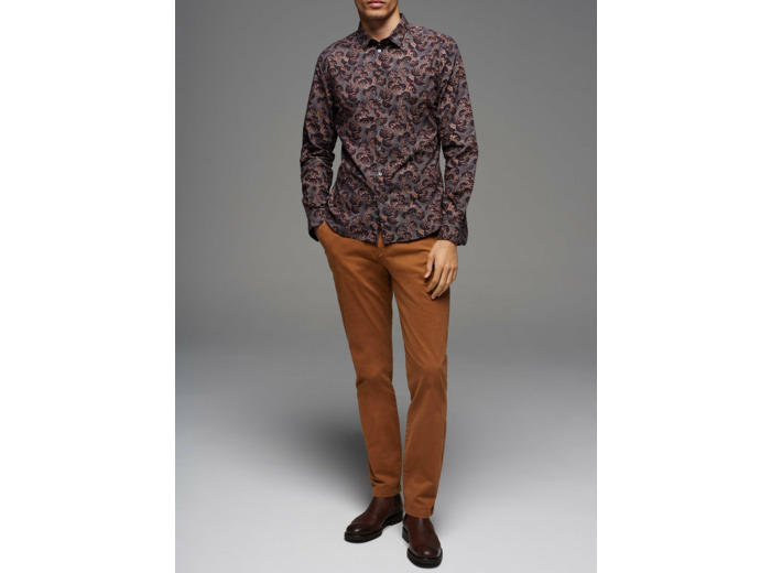 Chemise slim marine multicolore