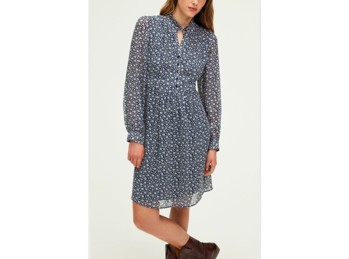 Robe courte imprimé floral bicolore - SHANA