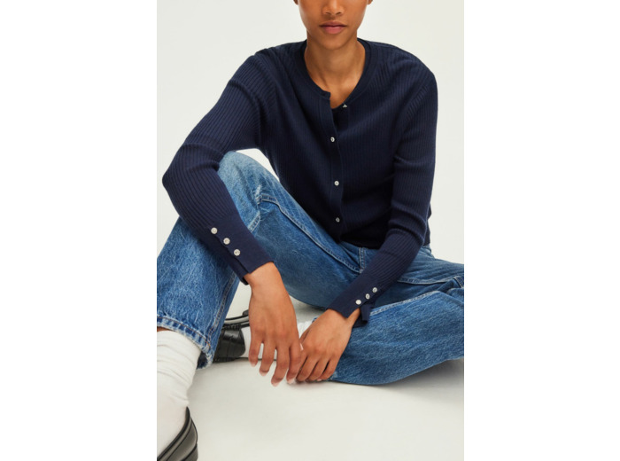 Gilet à côtes et strass - JAZIA
