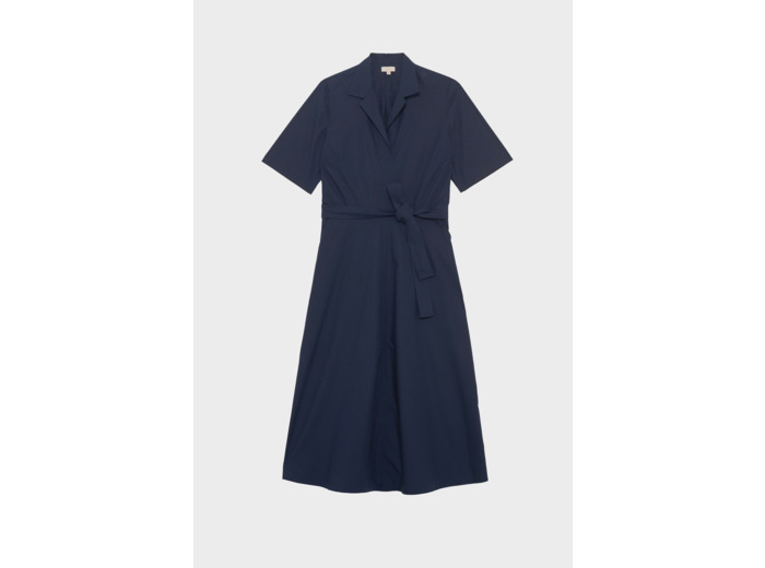 Robe longue à col chemise en coton - PERRINE