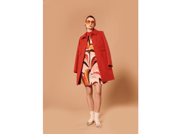 Manteau Maja Vermillon en Laine vierge