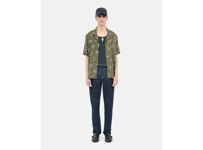 Chemise Imprimée Manches Courtes kaki black