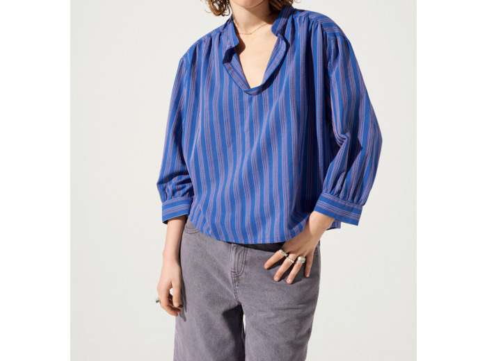 Blouse rayures bleues
