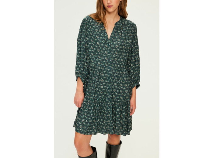 Robe courte et droite à fleurs - SIRINE