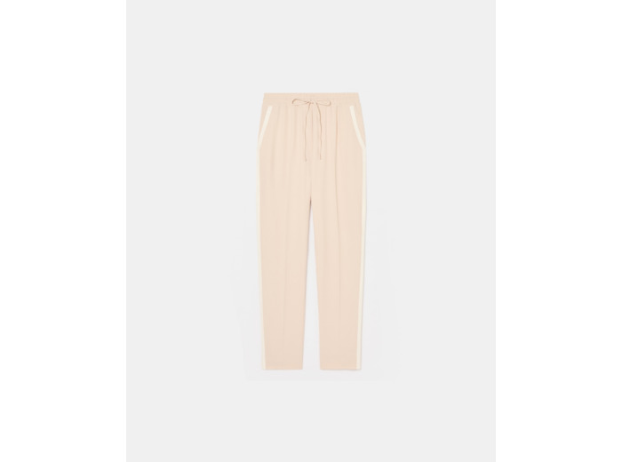 Pantalon ample en crêpe nude