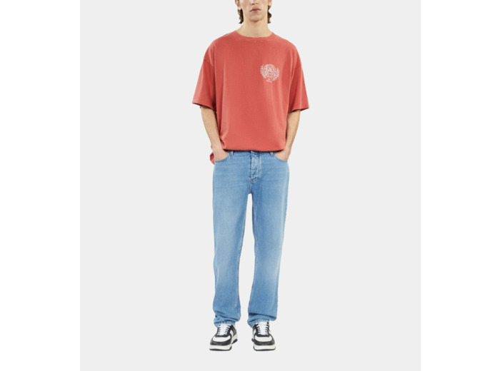 T-Shirt Rouge Avec Sérigraphie Blason red brique
