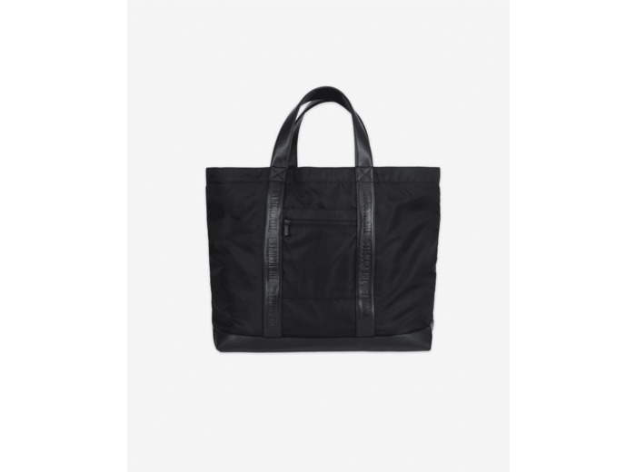 Sac Shopping En Nylon Avec Poche Frontale black