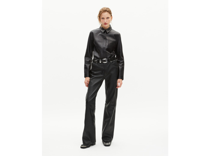 Chemise en cuir noire black