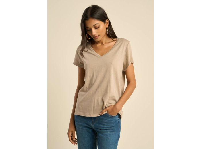 Tee-shirt col V en coton