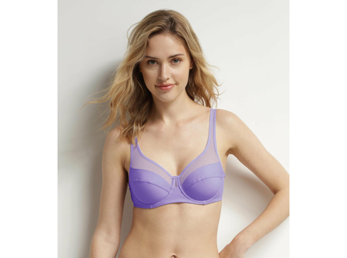 Soutien-gorge emboitant à armatures en microfibre Violet Dim Generous
