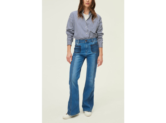 Jean flare bicolore - CLOTHILDE
