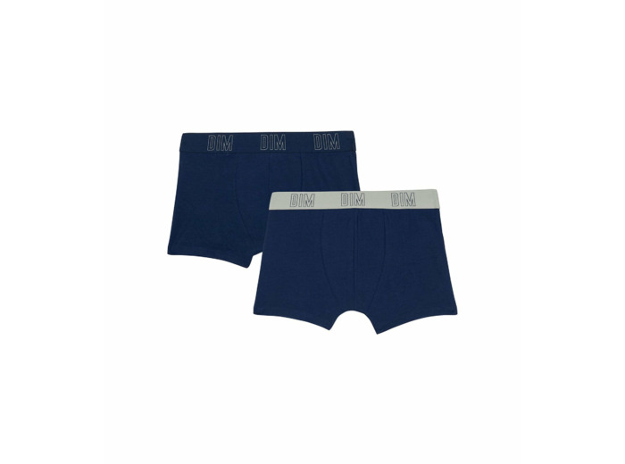 Lot de 2 boxers garçon en coton bio Bleu Marine Dim Skin Care