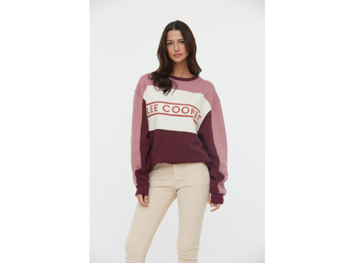 Sweat mixte à découpes effet oversize, flocage «Lee Cooper» poitrine