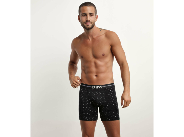 Boxer homme en coton modal à motif logomania Noir Dim Icons Essentiel