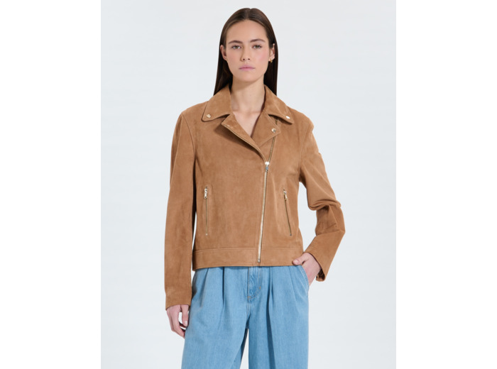 Perfecto en suède beige