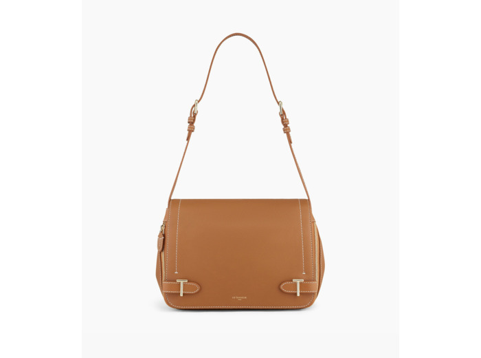 Sac bandoulière moyen modèle Simone en cuir grainé