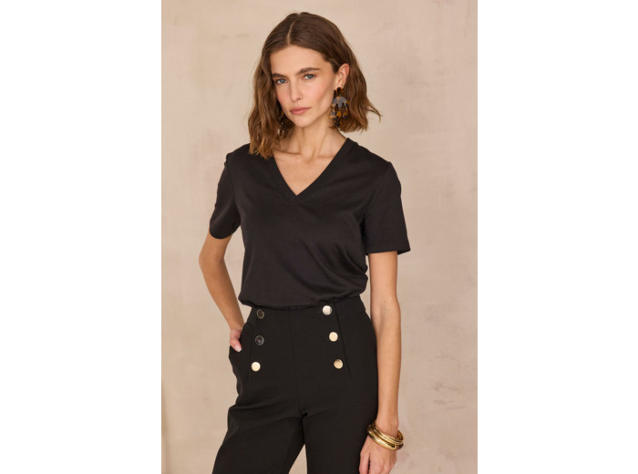 T-shirt col V en 100% coton DANA