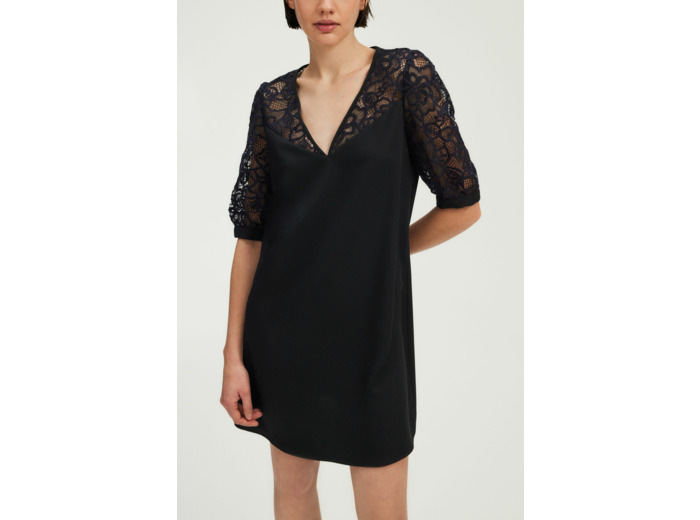 Robe courte et droite à dentelle - PERSEPHONE