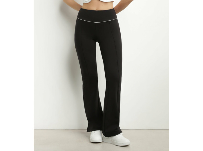 Pantalon de sport évasé pour femme en jersey stretch Noir Dim Move