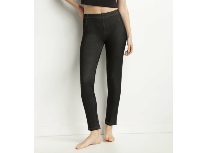 Legging femme effet jean Noir avec poches Dim Relax & Go